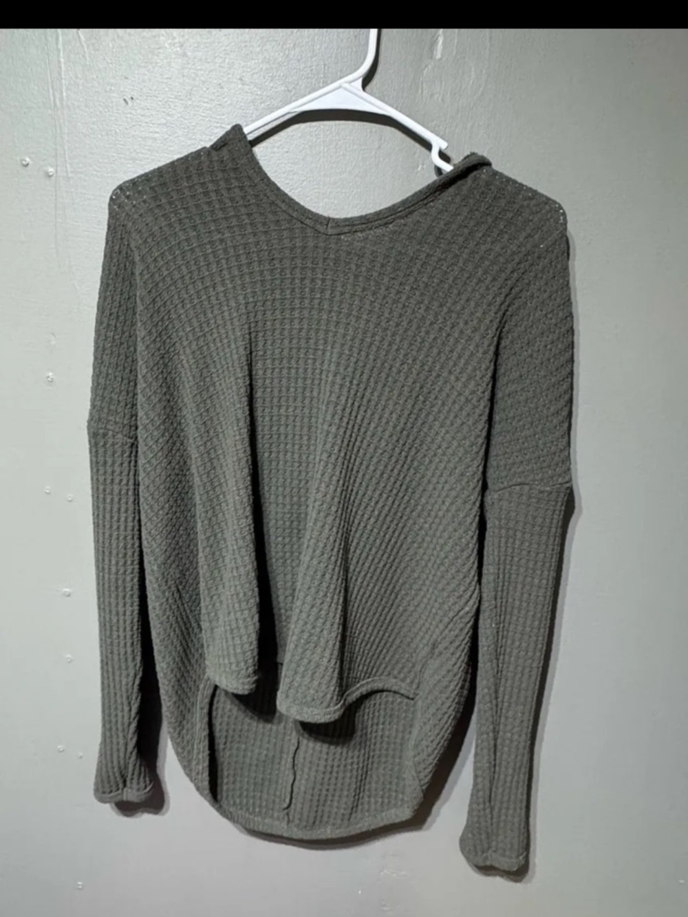 Cupio Olive Green Waffle Knit Top